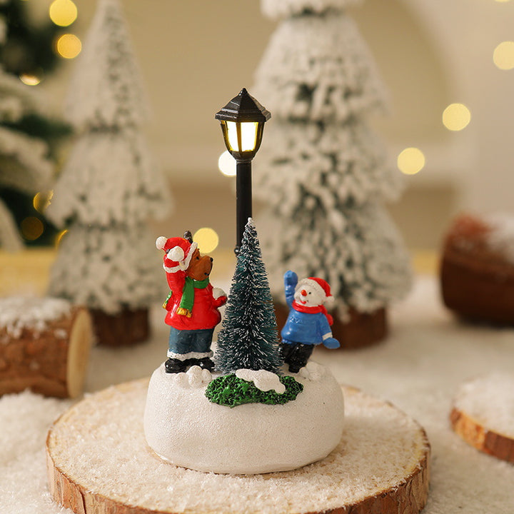 Beleuchtete Weihnachtsfigur mit Weihnachtsbaum Karnz