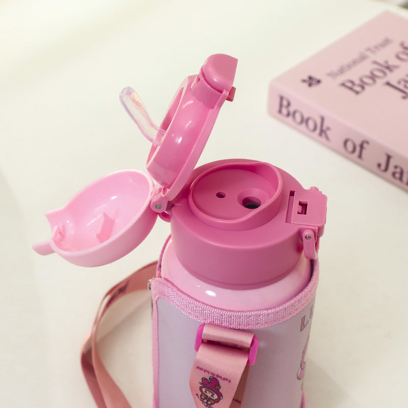 Damen Isolierte Trinkflasche mit praktischem Tragegurt und verspieltem Design Karnz