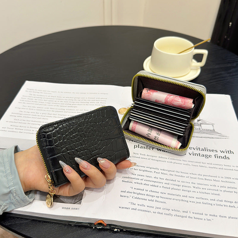 Kompakte Krokodilstruktur-Reißverschluss-Wallet