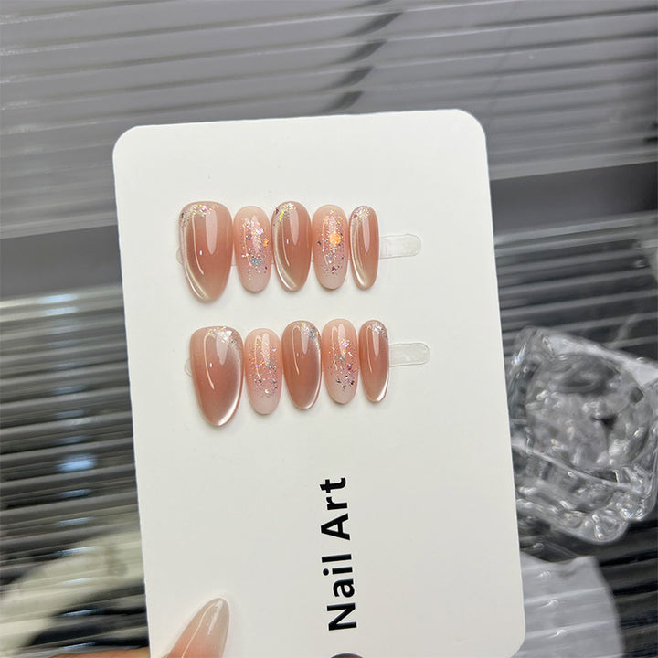 Glamouröse Glitter-Gradient Press-On Nägel