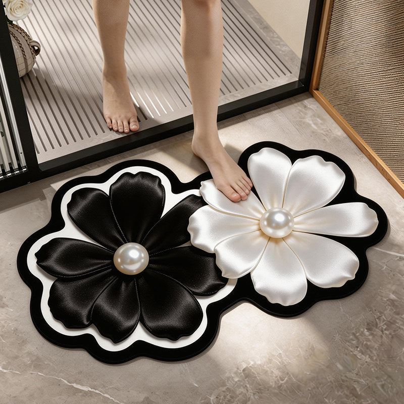 Florale Spitzen-Dekor-Badmatte