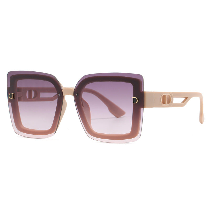 Damen modische oversized Sonnenbrille im geometrischen Design Karnz