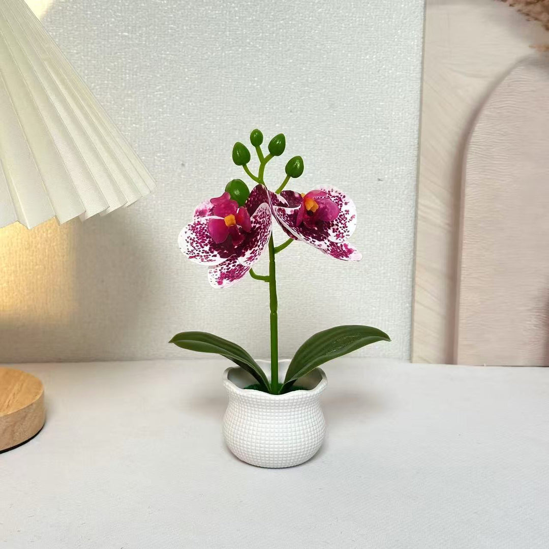 Elegante künstliche Orchideenpflanzenanordnung für die Wohnkultur-Darstellung