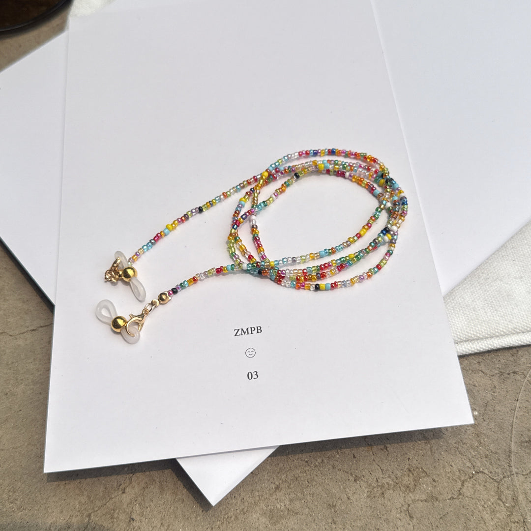 Bunte Perlen Brillen Kette Karnz