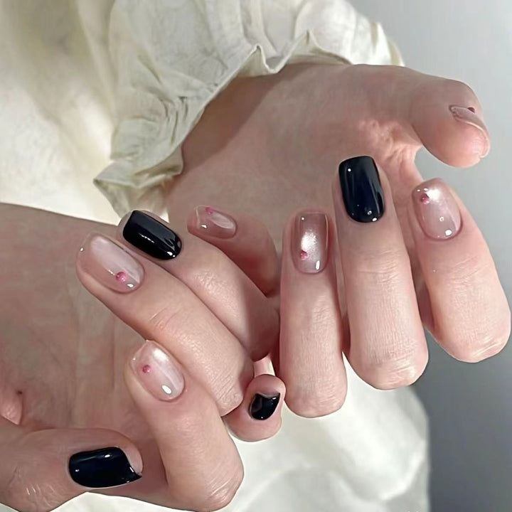 Kunstfingernägel Im Eleganten Schwarz-Pink Design Karnz