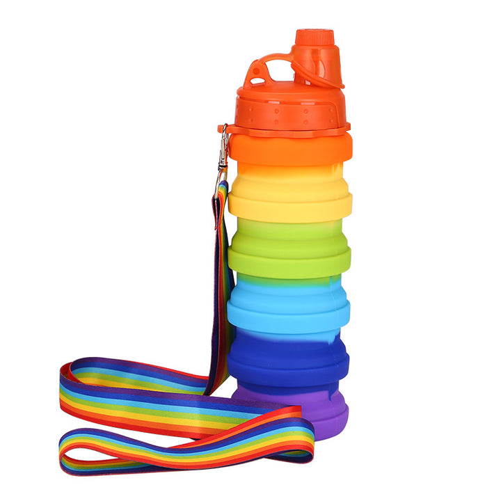 Unisex faltbare Silikon-Trinkflasche mit praktischem Karabiner Karnz