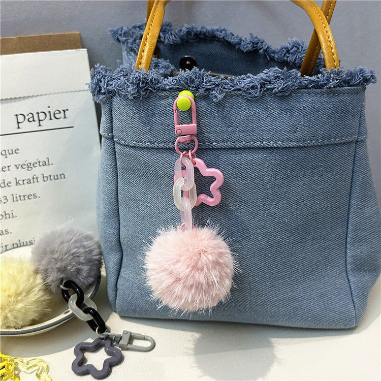 Niedlicher Flauschiger Pom-Pom Schlüsselanhänger Karnz