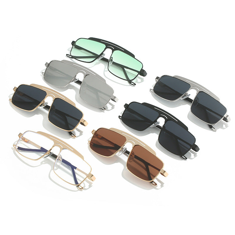 Damen Modische Brille mit schmalem Metallrahmen Karnz