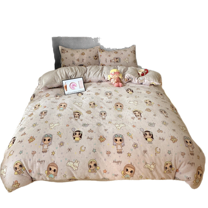 Kinderplüsch Wendebettwäsche Teddy Patchwork Komforter Bettset