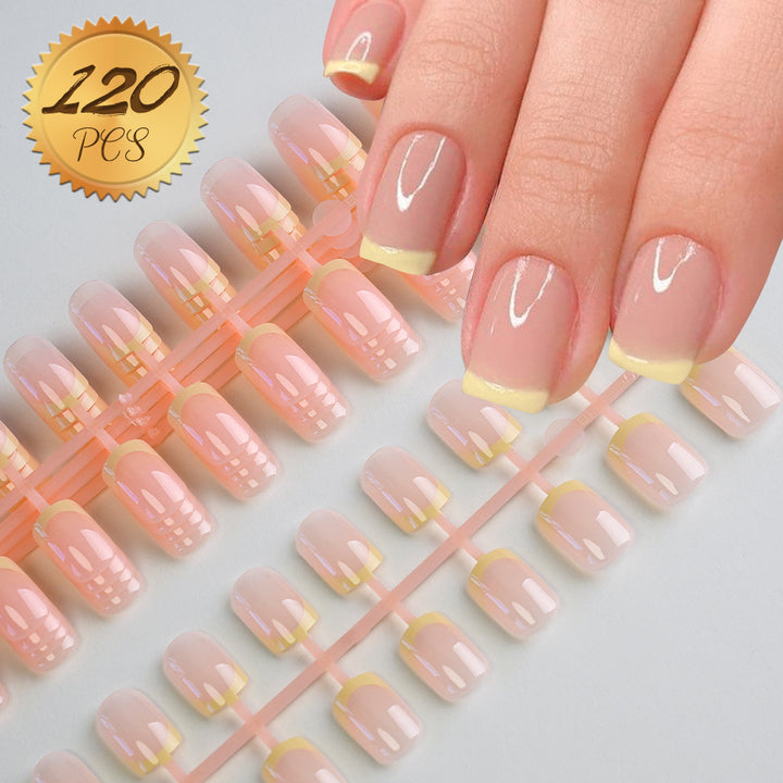 Dekoratives French Tip Press-On Nagelset Karnz