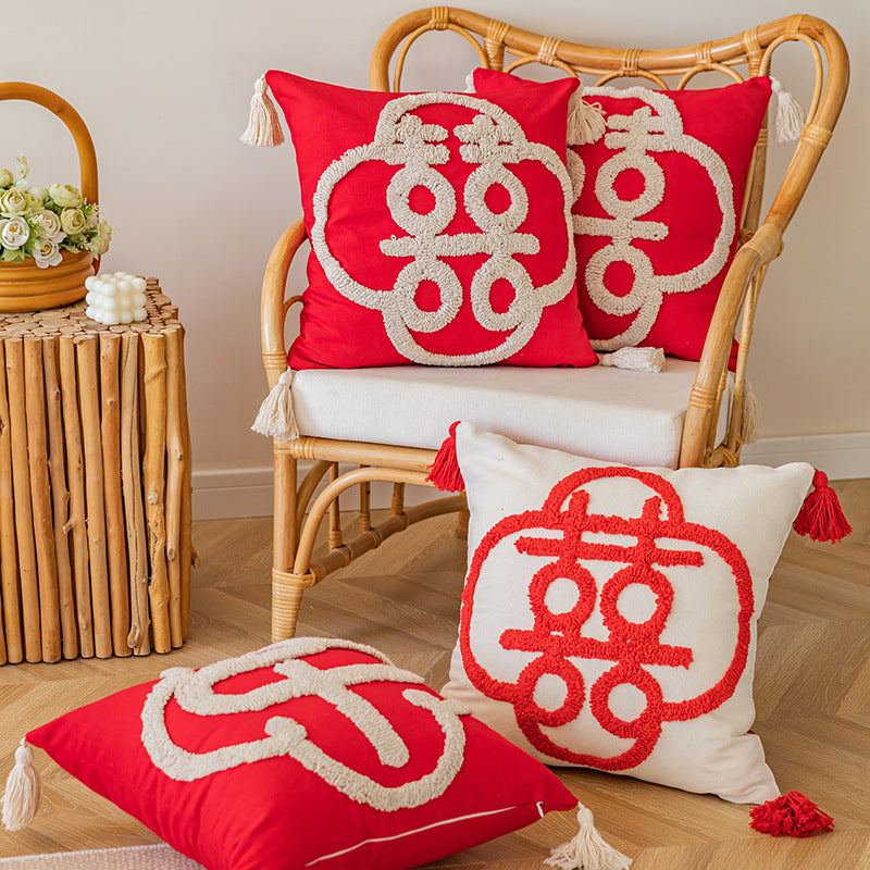 Dekoratives Kissen im Boho-Stil