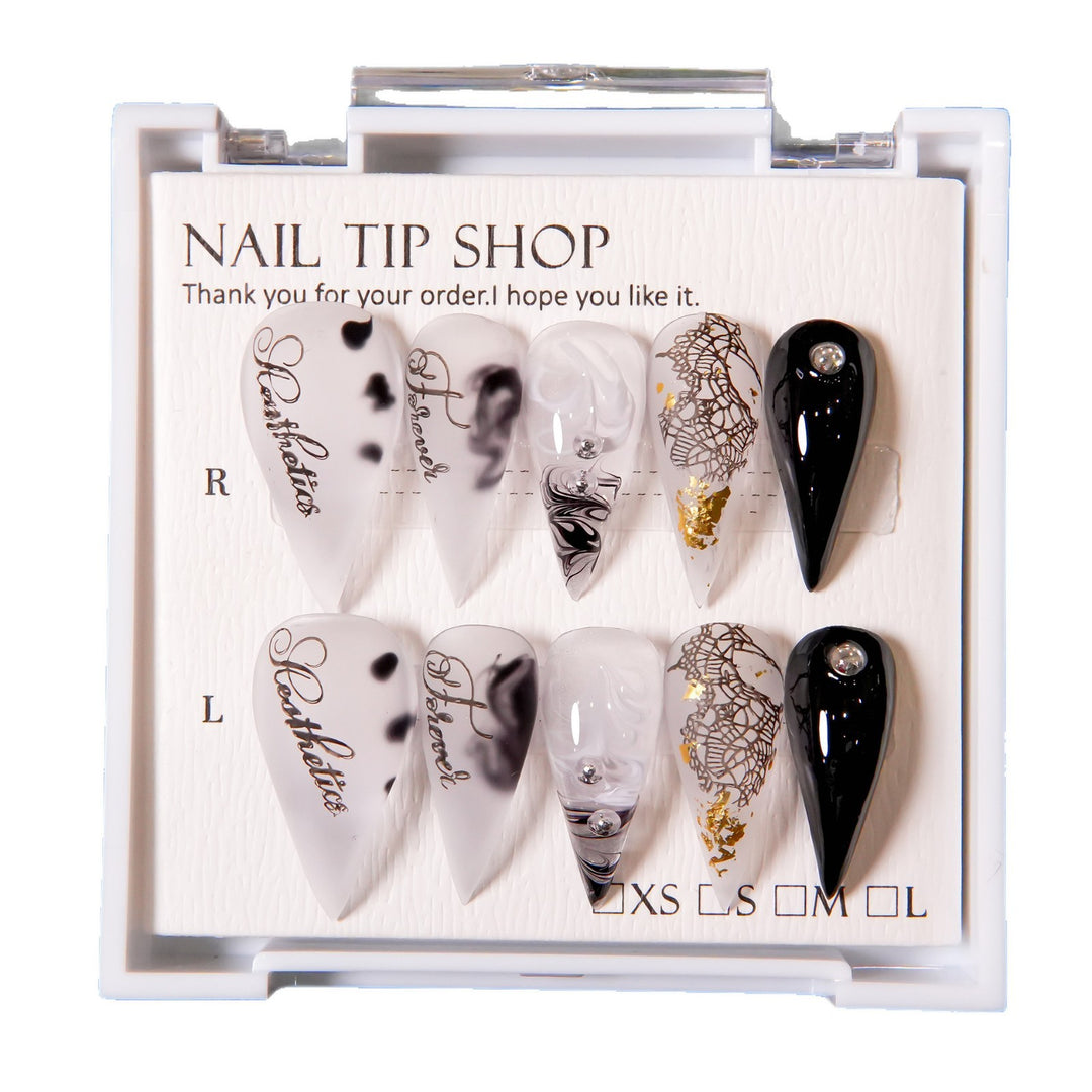 Künstlerische Gothic Stiletto Press-On Nägel