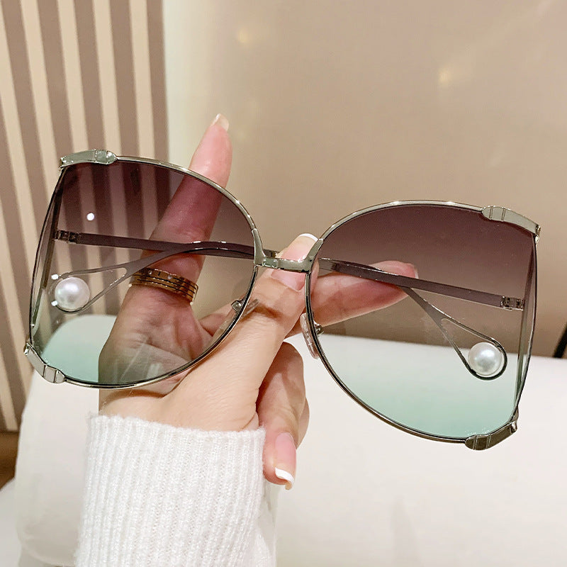 Damen modische Brille mit elegantem Perlendekor Karnz