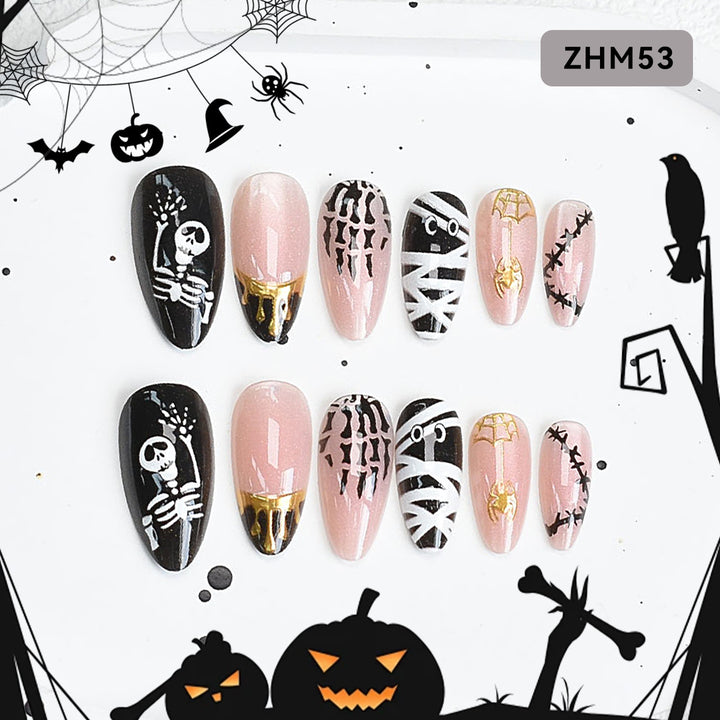 Halloween-Themen Künstlerische Press-On Nägel Set Karnz