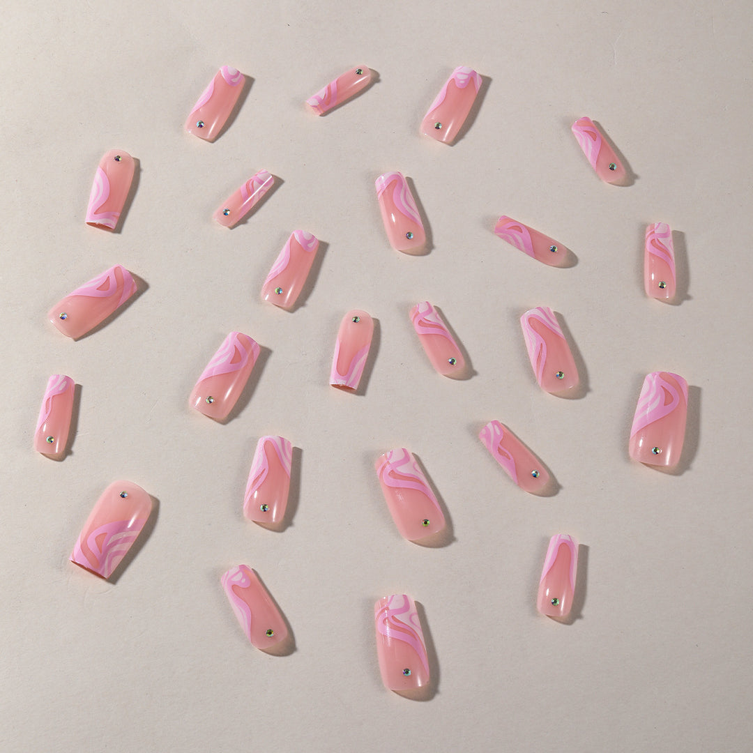 Elegante Lange Acryl Nagel Kunst Erweiterungen Karnz