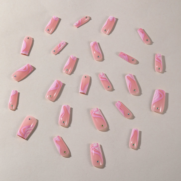 Elegante Lange Acryl Nagel Kunst Erweiterungen Karnz