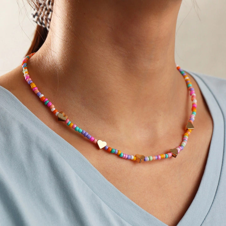 Perlen- und Perlenbesatz Choker-Halskette Karnz