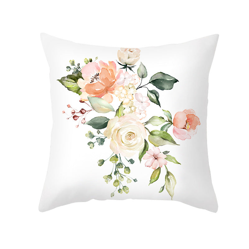 Floral Aquarell Rose Baumwoll-Leinen Quadrat Wurfkissenbezug mit unsichtbarem Reißverschluss