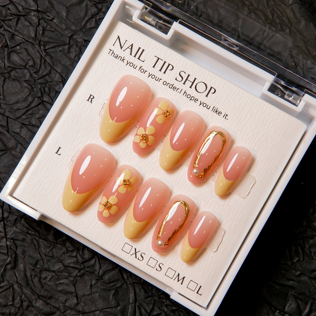 Blumen Dekorative Press-On Nagelset