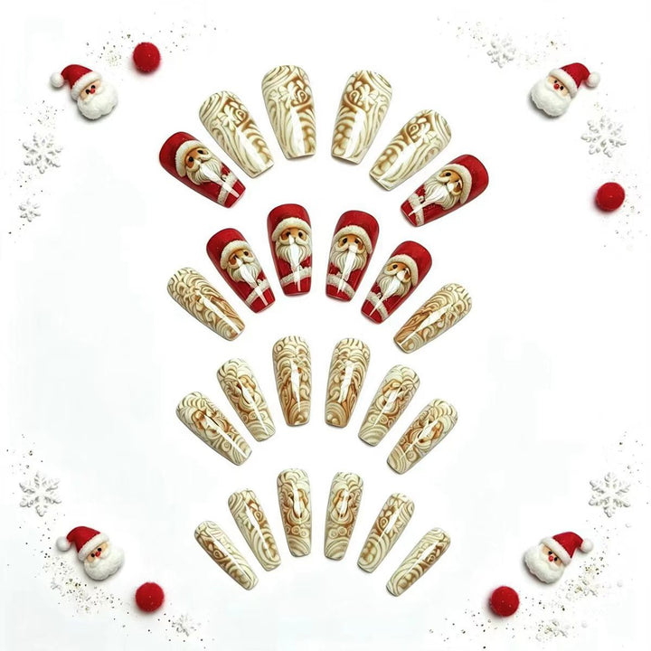 Weihnachtskunstnägel mit Festlichem Santa-Motiv Karnz