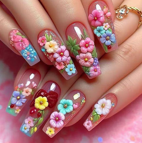 Florale 3D Nagelkunst Set Karnz