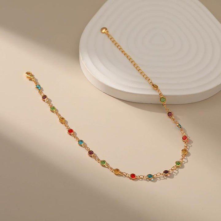 Bunte Edelstein Fußkette Karnz