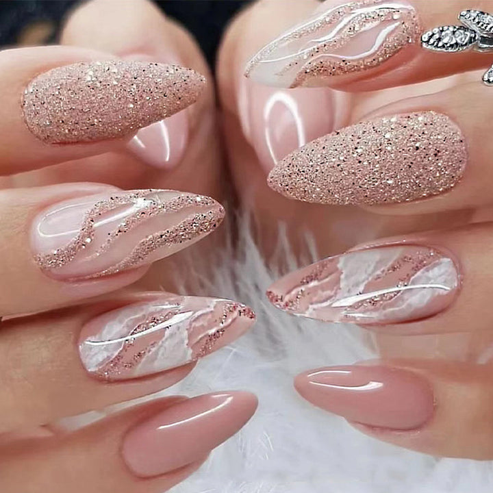 Elegante Glitzer Gel Nagelkunst Tipps Karnz