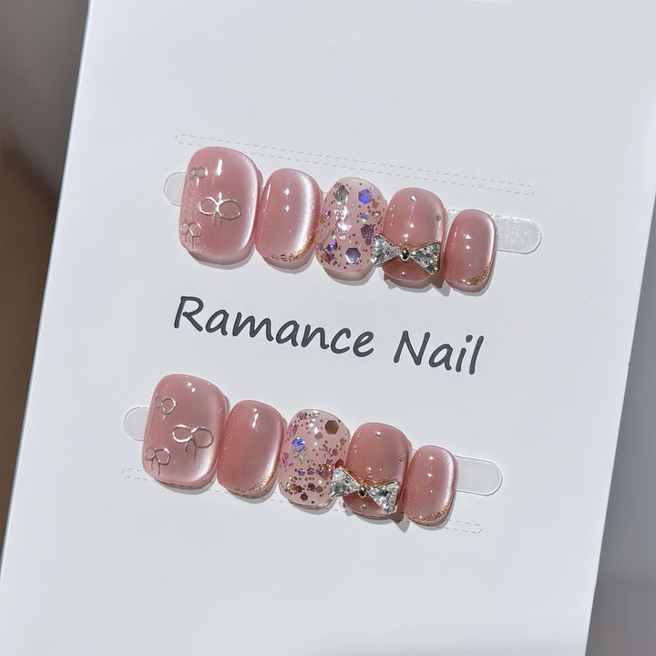 Glamouröse Strass Press-On Nagelset Karnz