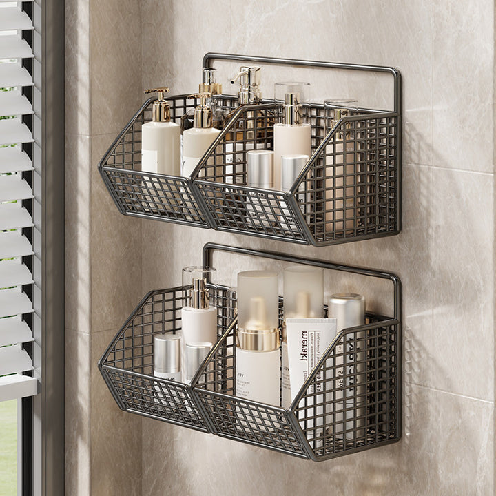 Wandmontierter Dual-Tier Gitter-Mesh Badezimmer Duschcaddy mit abtropfbaren Körben