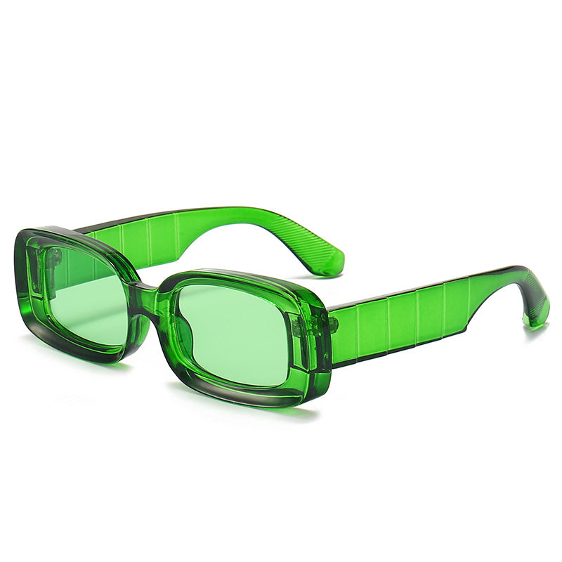 Damen Quadratische Sonnenbrille mit transparentem Rahmen Karnz