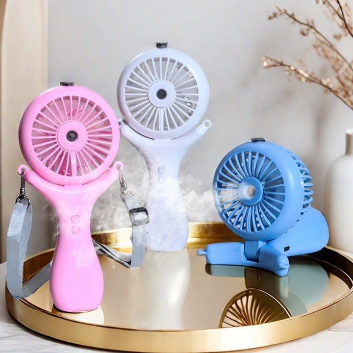 Damen Tragbarer USB Handventilator mit Sprühfunktion Karnz