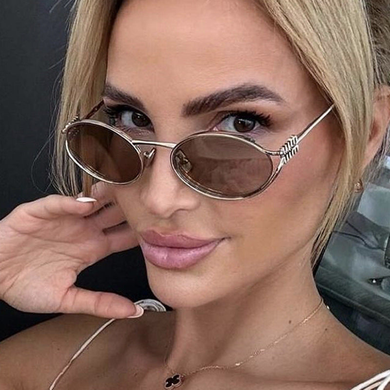 Damen elegante ovale Sonnenbrille Karnz