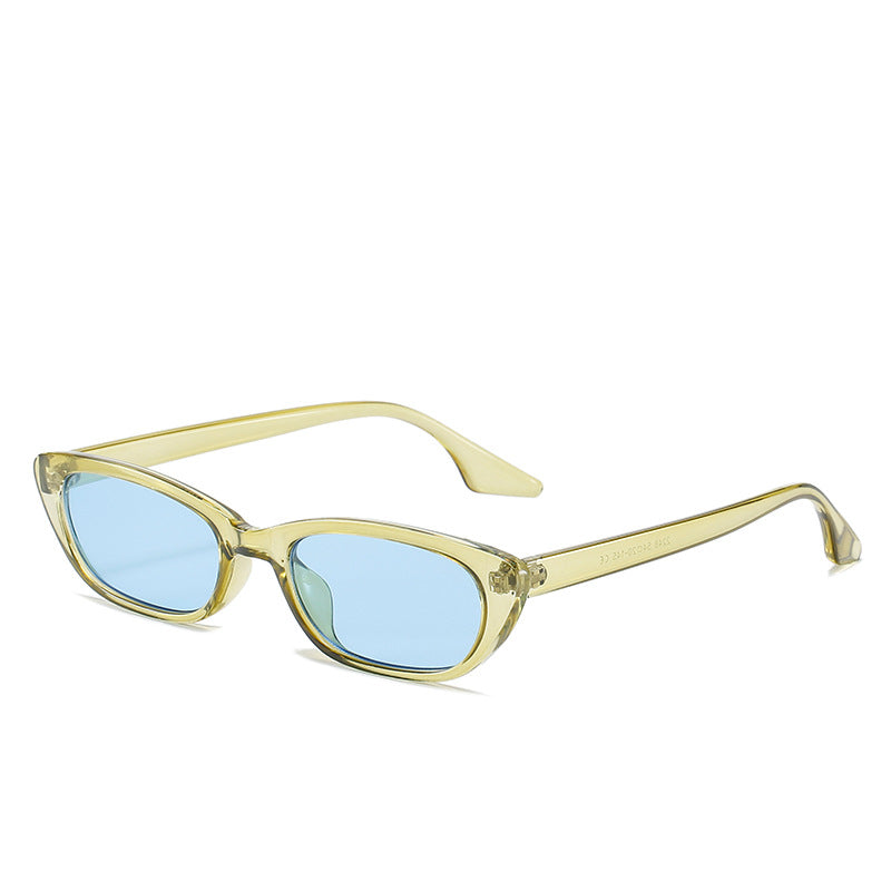 Damen moderne Sonnenbrille im angesagten Cat-Eye-Stil mit transparentem Rahmen Karnz