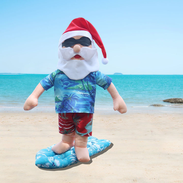 Lustiger Weihnachtsmann Surferfigur