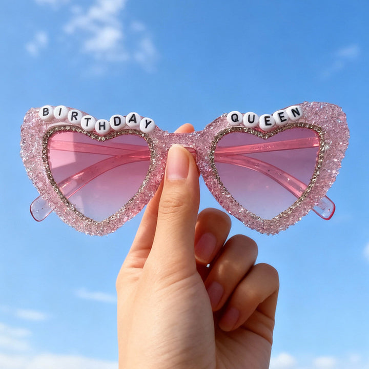 Rhinestone-beschmückte Herz-Sonnenbrille Karnz