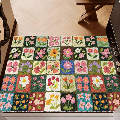 Vintage Blumenmuster Teppich
