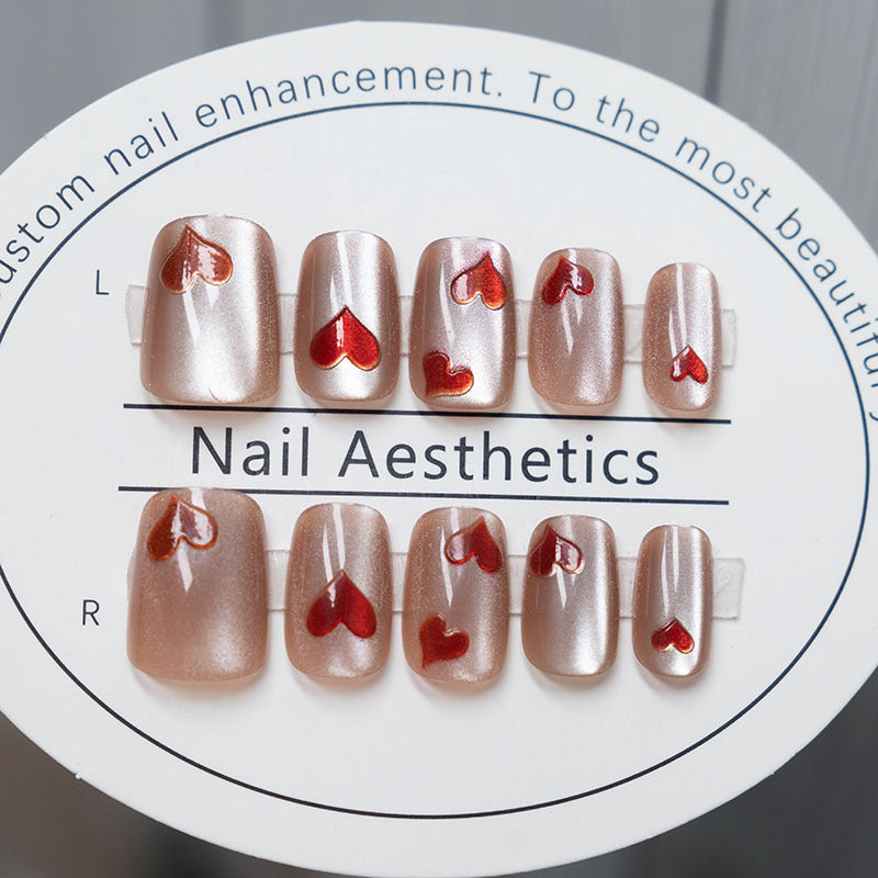 Herz-Design Press-On Nagel Set