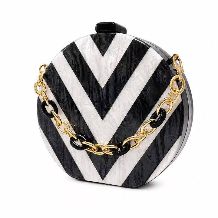 Künstlerische runde Acryl Clutch