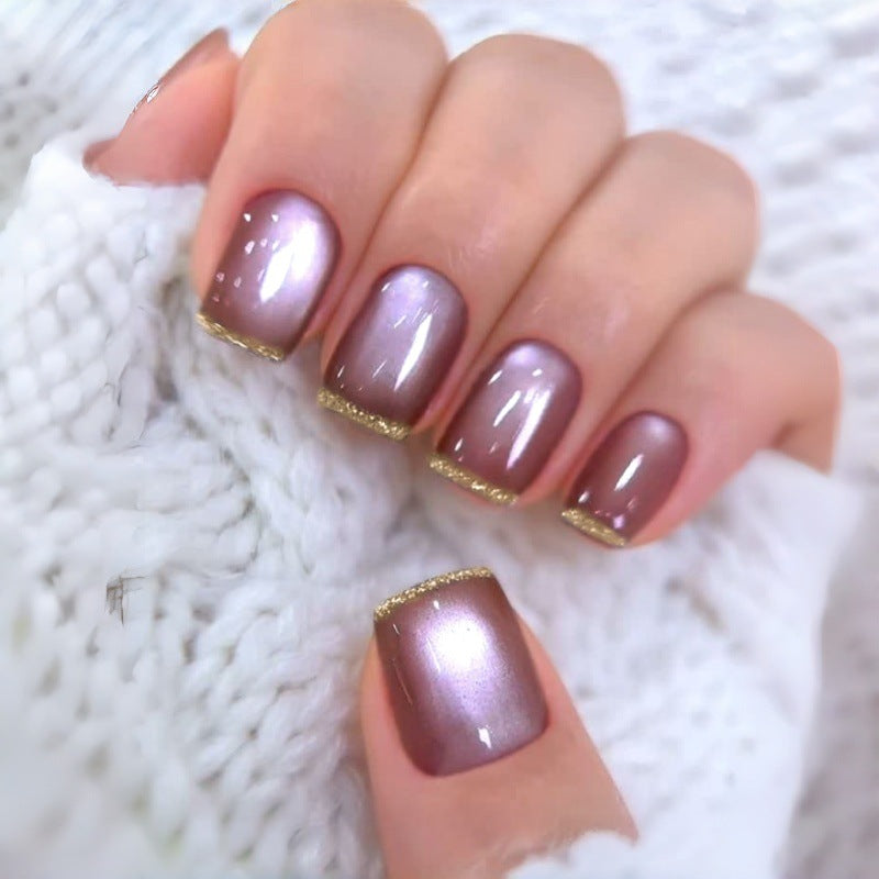 Glamouröses Press-On Nagelset mit Glitzer-Spitzen Karnz