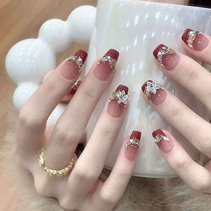 Ombre Lange-Stiletto Press-On Nägel Set Karnz
