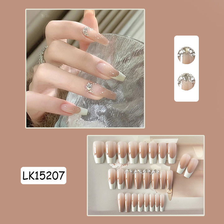 Dekorative Press-On-Nagelspitzen mit Rhinestone-Akzent Karnz