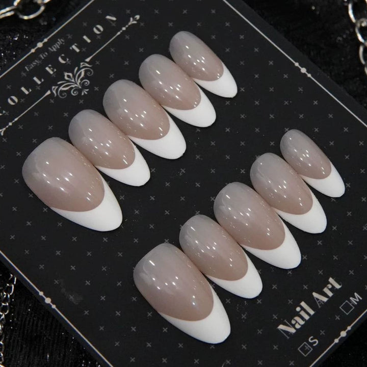 Elegante French Tip Press-On Nägel