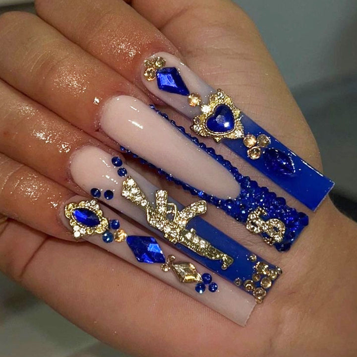 Künstlerisches mit Strass verziertes Press-On Nagelkunstset Karnz
