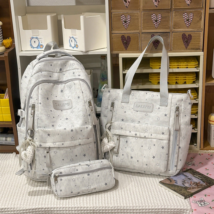 Sternen-Print Mehrfach-Taschen Rucksack Set
