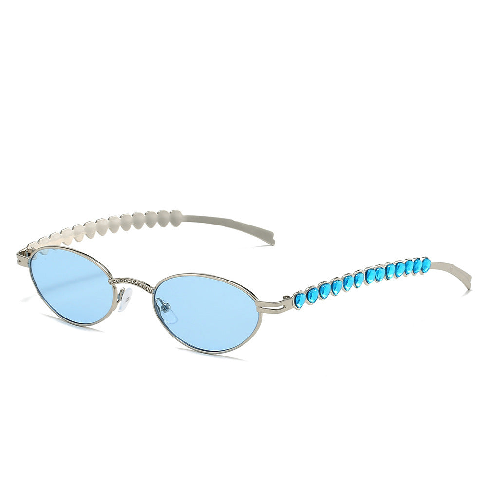 Elegante mit Strass veredelte Katzenaugenbrille Karnz