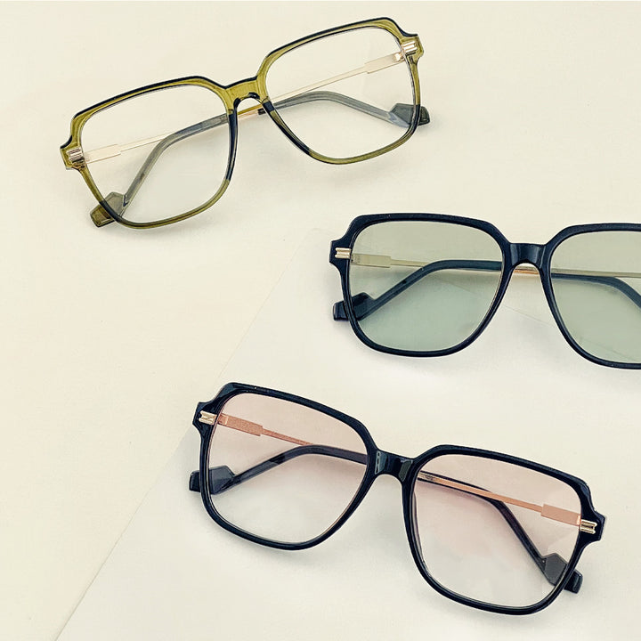 Damen trendige modische Sonnenbrille mit elegantem Metall-Detail Karnz