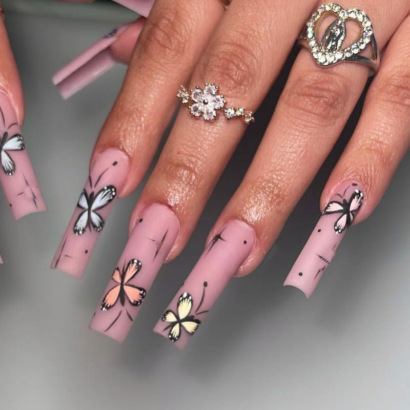 Künstlerische florale Ombre-Nagelspitzen Karnz
