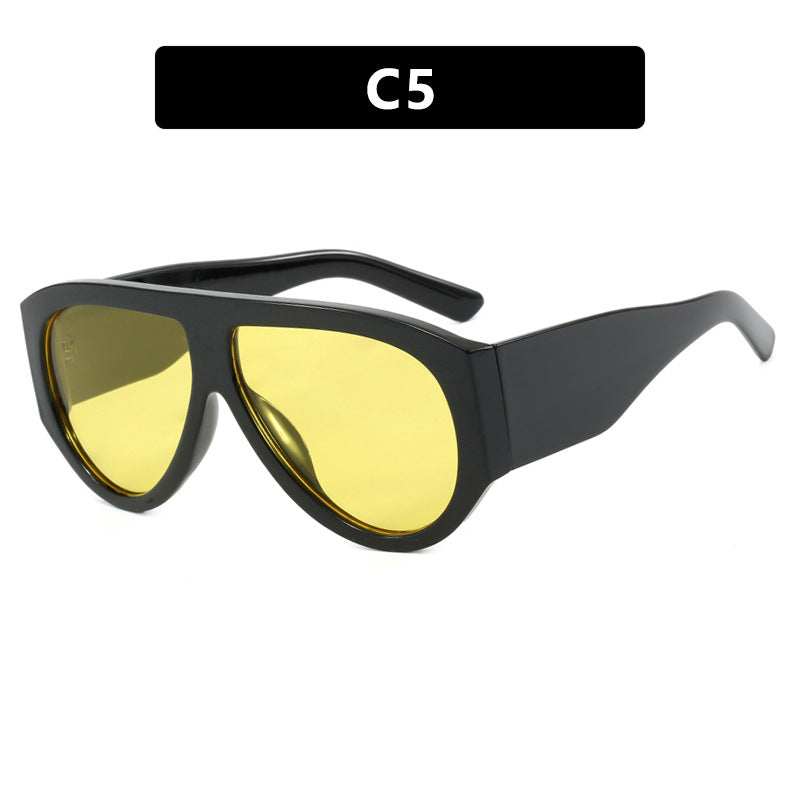 Damen modische Sonnenbrille im modernen Design mit breitem Rahmen Karnz