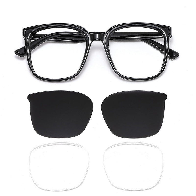 Damen moderne Quadratische Sonnenbrille mit UV-Schutz und schmalen Bügeln Karnz