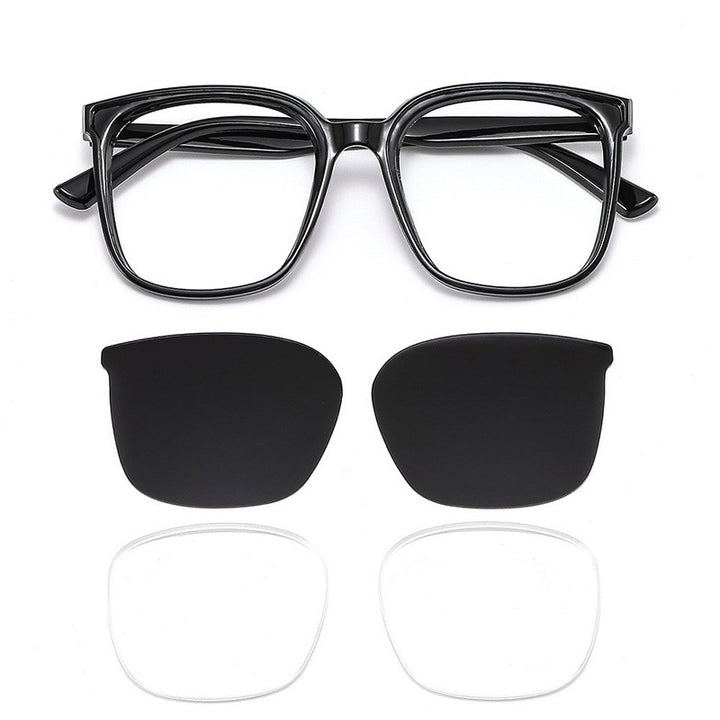Damen moderne Quadratische Sonnenbrille mit UV-Schutz und schmalen Bügeln Karnz